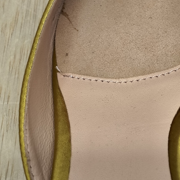 Kate Spade Darlene Yellow Satin Bow Jewel Pointed Toe Kitten Heel Mules Size 8 - Picture 7 of 12